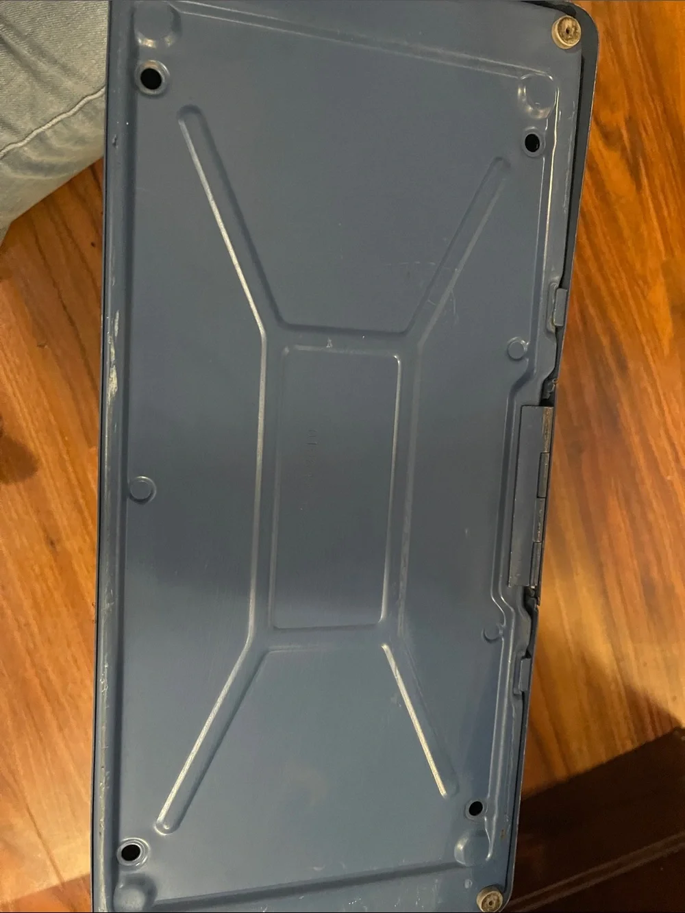 Compact Navy Blue Portable Storage Case with Handle